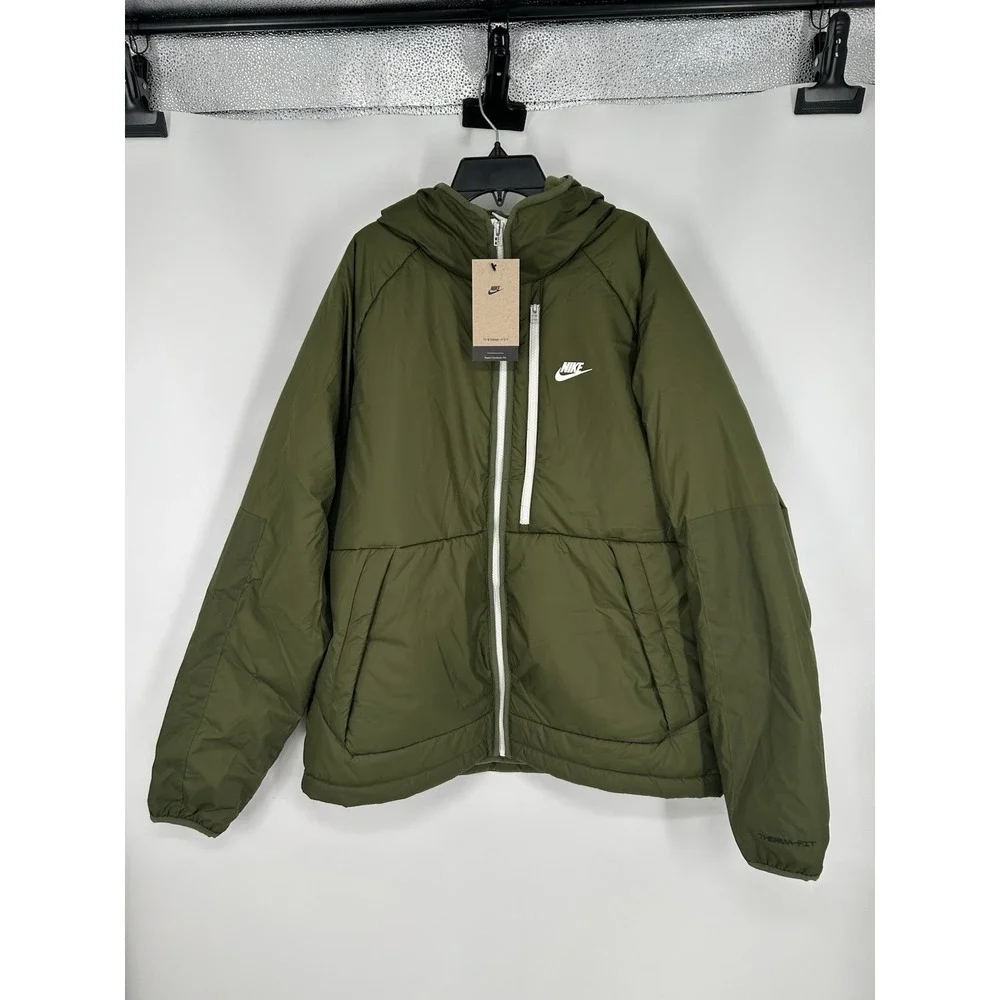 Nike Sportswear Therma Fit Legacy Hooded Jacket DD6857-326 Repel Green Large